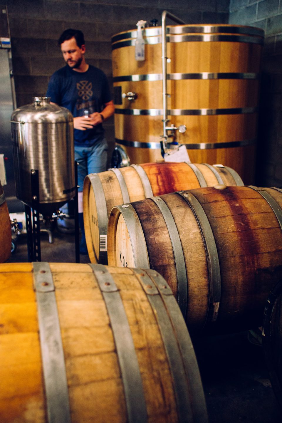 Stephen Hughes in the brewery